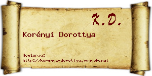 Korényi Dorottya névjegykártya